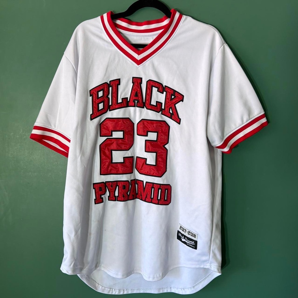 Black Pyramid 23 Basketball Jersey White Red Mens XXL 2017-2018 Chris Brown